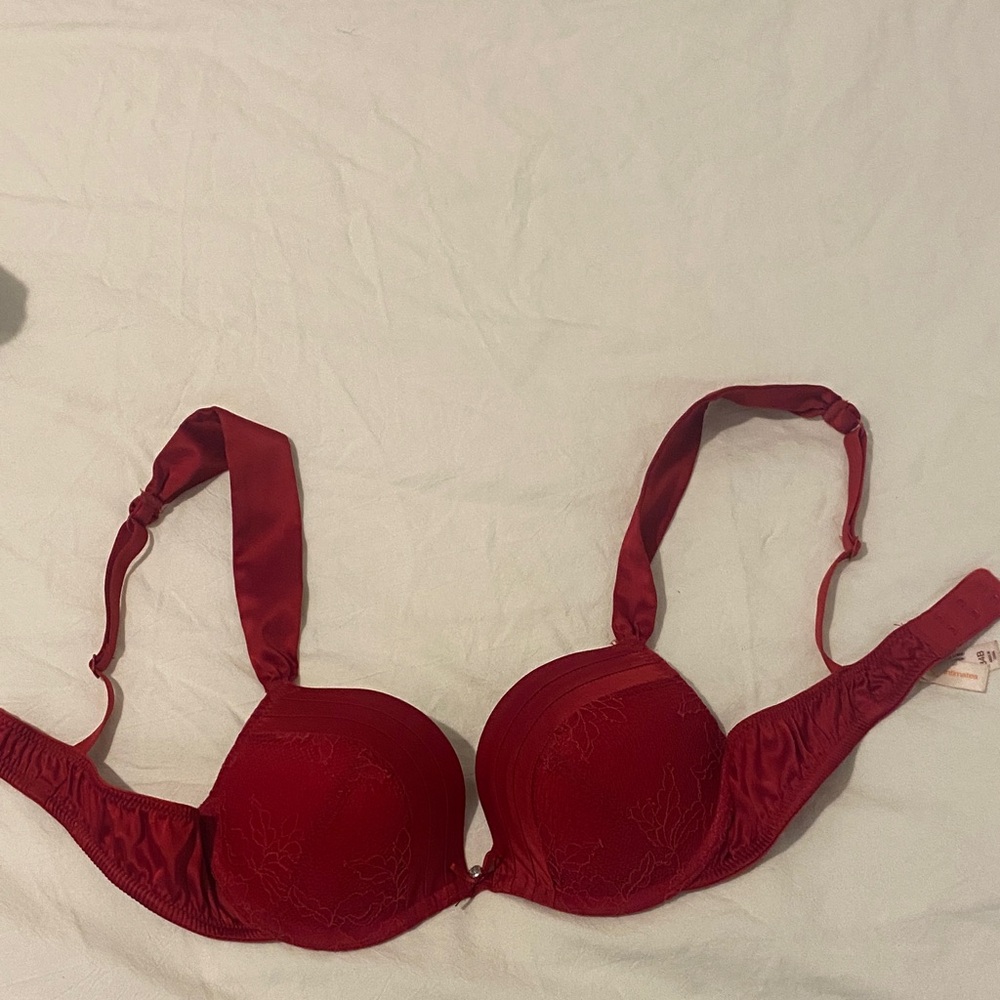Red Lace Push-Up Bra - Women Intimates 34B